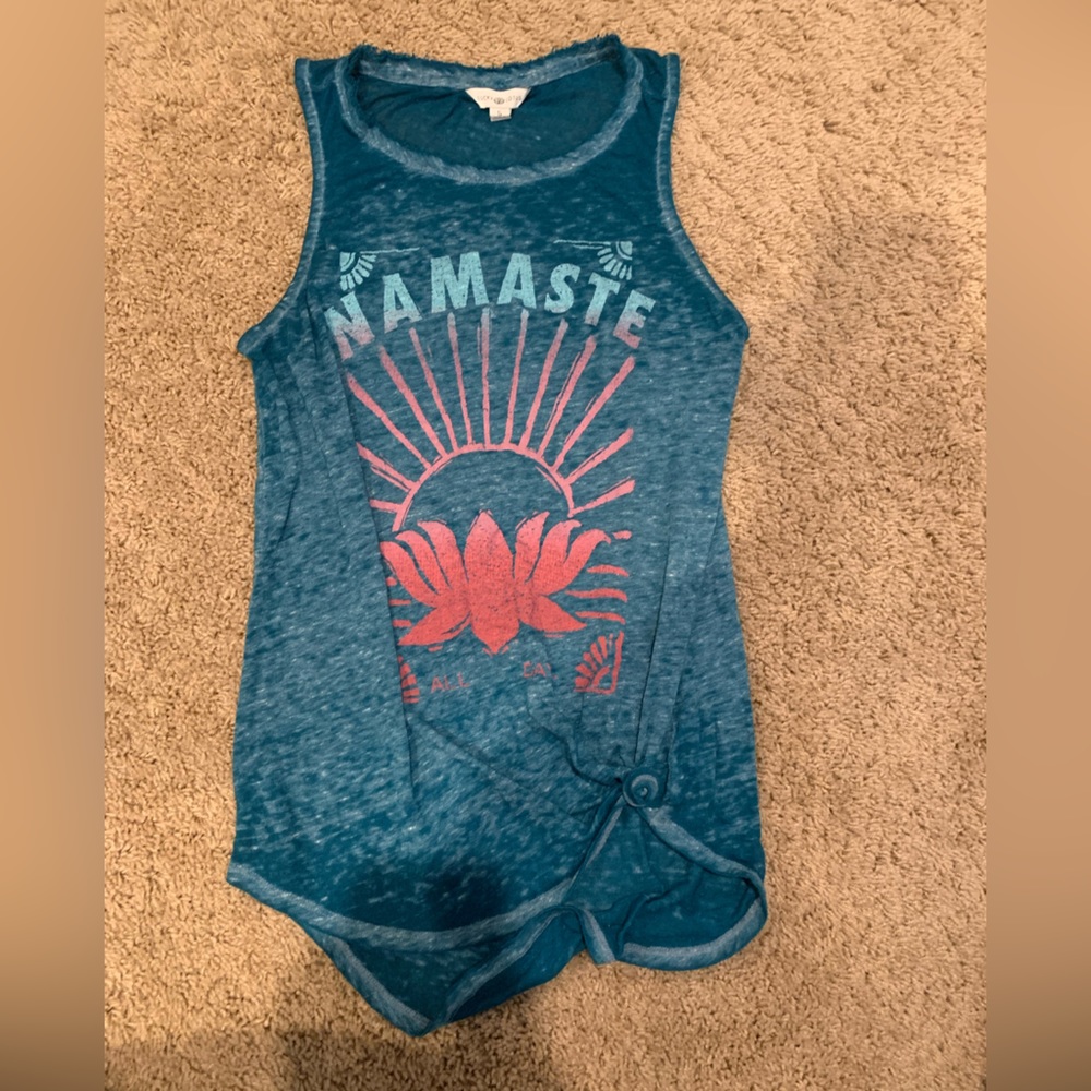 Cute thin workout tank “namaste”